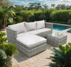 Rattan Corner Furniture Sofa L-Shaped 4 Seater Table Indoor/Outdoor Patio Garden