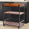 Industrial Drinks Trolley Kitchen Bar Shelves Storage Unit Wine Serving Cart UK