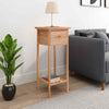 Side Table with Drawer 25x25x60cm Solid Wood Walnut P7Q9