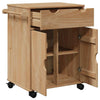 Kitchen Trolley Rolling Cart Serving Bar Solid Wood Pine