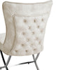 2x Button Back Dining Room Chairs Stainless Steel Legs Padded Seat Accent Chair