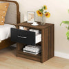 Bedroom Modern End Table Nightstand (Set of 2)w/Shelf-Natural+White