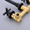 Bathroom Brass 2 Handles Wall Mounted Swivel Spout Sink Faucet Basin Mixer Taps