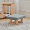 Living Room Shoe Changing Stool Linen Upholstered Rectangle Small Low Footstool