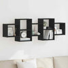 Wall Shelf Black Oak 129x18x42 cm Engineered Wood
