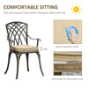 3 PCs Aluminium Garden Coffee Table Set w/ Parasol Hole & Cushions
