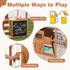 Kids Gas Station Playhouse Outdoor Pretend Playset with Gas Refueling Guns