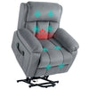 Lift Chair Riser and Recliner Chair with Vibration Massage, Heat, Grey