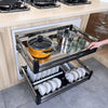 PULL OUT WIRE BASKETS KITCHEN CABINET CHROME SOFT CLOSE RUNNERS LARDER CUPBOARDS