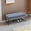 Shoe Rack Linen Padded Seating Bench Hallway Storage Organiser Holder Stand