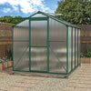 Walk-In Greenhouse 6x6ft Polycarbonate With Base Aluminium Frame Sliding Door