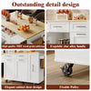 Kitchen Island Rolling Cart with Drop Leaf Top, Storage Drawers & Storage Space