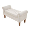 Linen Fabric Upholstered Bench Bed End Window Seat Ottoman Storage Stool Bedroom
