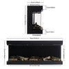 LED Fireplace Media Wall Fire Wall Mounted / Standing Electric Heater 40-100in