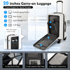 Costway 20'' Carry On Luggage Lightweight PC hardshell suitcase w/Front Pocket