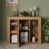 Modern 1 Door Sideboard Display Cabinet TV Unit Stand Matt Oak with LED Lights