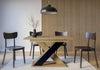 Dining Kitchen Table Small Extendable 120-160cm Oak & Black X Leg 6 8 Seater XIA