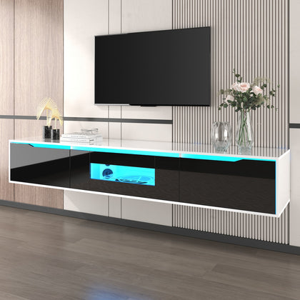 180cm Wall Mounted TV Unit Cabinet Floating TV Stand High Gloss LED Lights