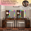 RGB Vanity Table Set w/ Wireless Charging Station-Brown