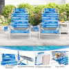 2 Pack Folding Beach Chair Lounger w/ 5 Adjustable Positions Blue