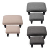 Footstool Ottoman Linen Pouffe Stool Foot Rest Rectangle Padded Seat Shoe Bench
