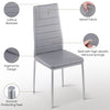 Set of 4 Dining Chairs Padded Seat High Back Metal Legs Modern Home Fkyeefmegnui
