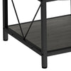 Round Coffee Table with Storage Shelf & Metal Legs, 80cm, for Living Room