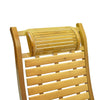 RECLINING SUN LOUNGER OUTDOOR GARDEN FOLDING BAMBOO CHAIR ADJUSTABLE