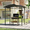 248 x 150 cm Patio Double-Tiered BBQ Canopy Tent-Black