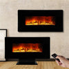 LED Electric Wall Fire Black Glass Freestanding Fireplace 7 Flames with TV Stand
