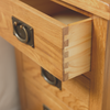 Baysdale Rustic Oak 3 Drawer Bedside Cabinet / Bedroom Lamp Table / Nightstand