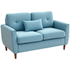 Chic Loveseat w/ Armrests, Light Blue , Refurbished