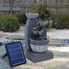 Solar Garden Water Feature Fountain with LED Light Outdoor Cascading Bowls ECO
