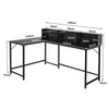 L-Shaped Corner Computer Desk Industrial PC Table Workstation Home Office Large