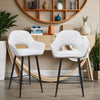 2PCS Barstools Padded Upholstered Dining Chair Breakfast Bar Seating for Cafe