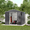 8X8.5FT Steel Lockable Garden Tool Shed Storage Outdoor Utility Shelter LogStore