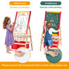 3 in 1 Kids Wooden Easel Chalkboard Whiteboard Paper Roll Drawing Writing