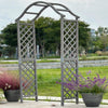 Garden Arch Wood Pergola Feature Trellis Rose Climbing Plant Grey Archway Frame