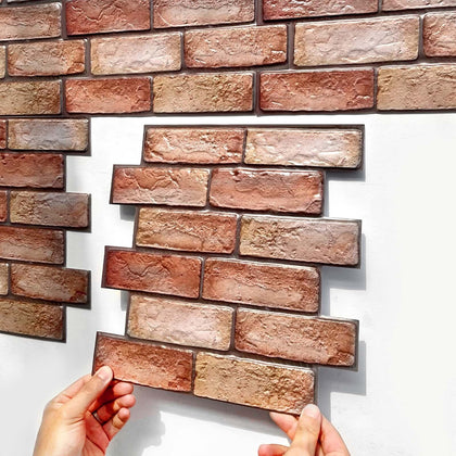 10x 3D Tile Brick Wall Sticker Waterproof Self-adhesive PVC Panel Wallpaper UK