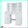 Vanity Dressing Table Makeup Desk Set with Stool Storage Cabinet + LED Mirror
