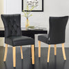 2/4X Dining Chairs Home Kitchen High Back PU Leather Upholstered Wood Legs Black