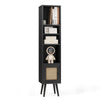Bathroom Cabinet Display Rack Freestanding Slim Cabinet w/Adjustable Shelf Black