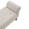 Linen Fabric Upholstered Bench Bed End Window Seat Ottoman Storage Stool Bedroom