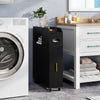 Small Bathroom Storage Cabinet with Toilet Brush Holder-Black