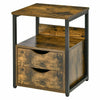 Small Industrial Side Table Bedside Cabinet Rustic End Storage Unit Vintage