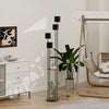 Modern Floor Lamp 4-Light Freestanding Metal Light w/Storage Shelf Reading Light