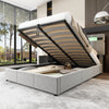 Upholstered Bed 4ft6 Double LED Hydraulic Bed Frame with Ottoman Storage