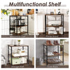 Coffee Cart Shelf Organizer Kitchen Rolling Cart-Dark Brown