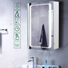 Bathroom Mirror Cabinet Clock Shaver Socket Sensor Demister Pad With LED Lights