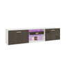 Modern High Gloss 2 Door TV Stand Unit Cabinet Entertainment Lowboard LED Light